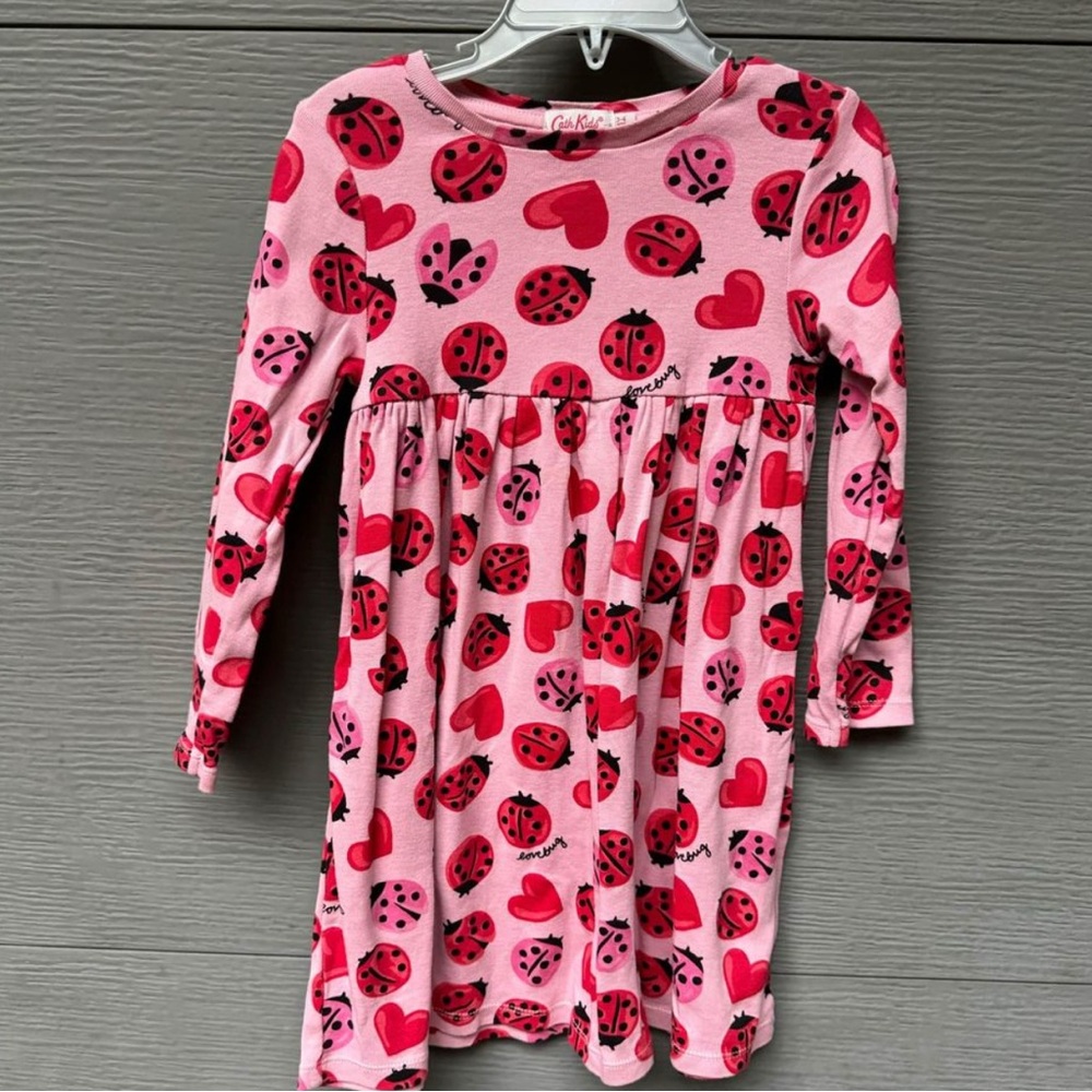 Cath Kidston London pink ladybug dress 3-4y